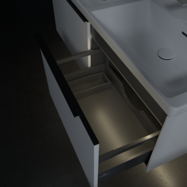 Тумба під раковину Villeroy & Boch Subway 3.0 127х42,9 см ДСП/алюміній діамантовий білий/чорний вулкан C567L1VE