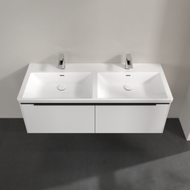 Тумба под раковину Villeroy & Boch Subway 3.0 127,2х42,9 см ДСП/алюминий чистый белый/черный вулкан C567L1VF