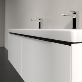 Тумба под раковину Villeroy & Boch Subway 3.0 127,2х42,9 см ДСП/алюминий чистый белый/черный вулкан C567L1VF