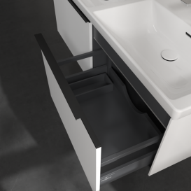 Тумба под раковину Villeroy & Boch Subway 3.0 127,2х42,9 см ДСП/алюминий чистый белый/черный вулкан C567L1VF