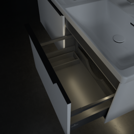 Тумба под раковину Villeroy & Boch Subway 3.0 127,2х42,9 см ДСП/алюминий чистый белый/черный вулкан C567L1VF