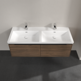 Тумба под раковину Villeroy & Boch Subway 3.0 127,2х42,9 см ДСП/алюминий дуб аризона/черный вулкан C567L1VH