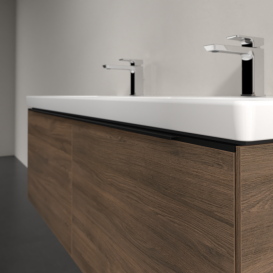 Тумба под раковину Villeroy & Boch Subway 3.0 127,2х42,9 см ДСП/алюминий дуб аризона/черный вулкан C567L1VH