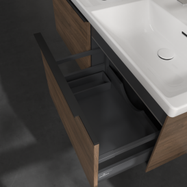 Тумба под раковину Villeroy & Boch Subway 3.0 127,2х42,9 см ДСП/алюминий дуб аризона/черный вулкан C567L1VH