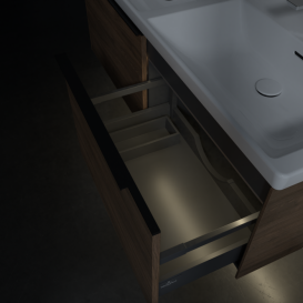 Тумба под раковину Villeroy & Boch Subway 3.0 127,2х42,9 см ДСП/алюминий дуб аризона/черный вулкан C567L1VH