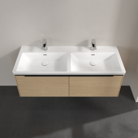 Тумба под раковину Villeroy & Boch Subway 3.0 127х42,9 см ДСП/алюминий дуб северный/черный вулкан C567L1VJ