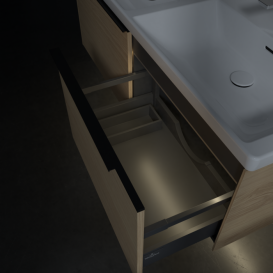 Тумба под раковину Villeroy & Boch Subway 3.0 127х42,9 см ДСП/алюминий дуб северный/черный вулкан C567L1VJ