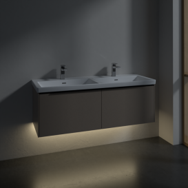 Тумба під раковину Villeroy & Boch Subway 3.0 127,2х42,9 см ДСП/алюміній тауп/чорний вулкан C567L1VM