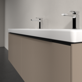 Тумба під раковину Villeroy & Boch Subway 3.0 127,2х42,9 см ДСП/алюміній тауп/чорний вулкан C567L1VM