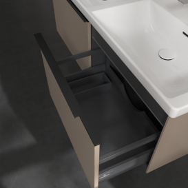 Тумба під раковину Villeroy & Boch Subway 3.0 127,2х42,9 см ДСП/алюміній тауп/чорний вулкан C567L1VM
