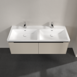 Тумба под раковину Villeroy & Boch Subway 3.0 127,2х42,9 см ДСП/алюминий серый кашемир/черный вулкан C567L1VN