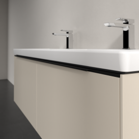 Тумба под раковину Villeroy & Boch Subway 3.0 127,2х42,9 см ДСП/алюминий серый кашемир/черный вулкан C567L1VN