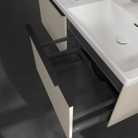 Тумба под раковину Villeroy & Boch Subway 3.0 127,2х42,9 см ДСП/алюминий серый кашемир/черный вулкан C567L1VN