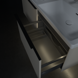 Тумба под раковину Villeroy & Boch Subway 3.0 127,2х42,9 см ДСП/алюминий серый кашемир/черный вулкан C567L1VN