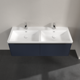 Тумба под раковину Villeroy & Boch Subway 3.0 127,2х42,9 см ДСП/алюминий морской синий/черный вулкан C567L1VQ