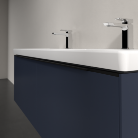 Тумба под раковину Villeroy & Boch Subway 3.0 127,2х42,9 см ДСП/алюминий морской синий/черный вулкан C567L1VQ