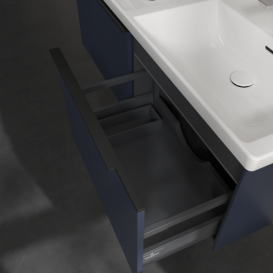 Тумба под раковину Villeroy & Boch Subway 3.0 127,2х42,9 см ДСП/алюминий морской синий/черный вулкан C567L1VQ