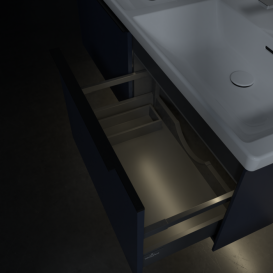 Тумба под раковину Villeroy & Boch Subway 3.0 127,2х42,9 см ДСП/алюминий морской синий/черный вулкан C567L1VQ