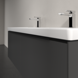 Тумба под раковину Villeroy & Boch Subway 3.0 127,2х42,9 см ДСП/алюминий графит/черный вулкан C567L1VR