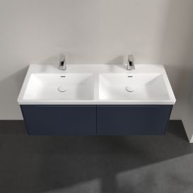 Тумба под раковину Villeroy & Boch Subway 3.0 127,2х42,9 см с подсветкой ДСП морской синий/монохром C567L2VQ