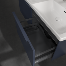 Тумба под раковину Villeroy & Boch Subway 3.0 127,2х42,9 см с подсветкой ДСП морской синий/монохром C567L2VQ