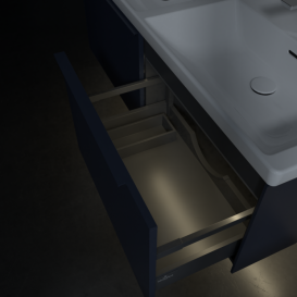 Тумба под раковину Villeroy & Boch Subway 3.0 127,2х42,9 см с подсветкой ДСП морской синий/монохром C567L2VQ