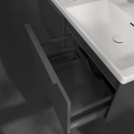 Тумба під раковину Villeroy & Boch Subway 3.0 127,2х42,9 см ДСП/алюміній графіт/монохром C567L2VR