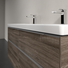 Тумба под раковину Villeroy & Boch Subway 3.0 127,2х57,6 см ДСП/алюминий дуб каменный C568L0RK