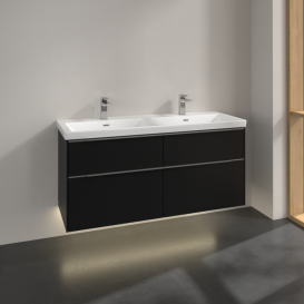 Тумба під раковину Villeroy & Boch Subway 3.0 127,2х57,6 см ДСП/алюміній чорний вулкан C568L0VL