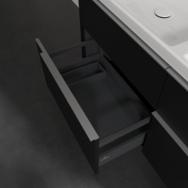 Тумба під раковину Villeroy & Boch Subway 3.0 127,2х57,6 см ДСП/алюміній чорний вулкан C568L0VL