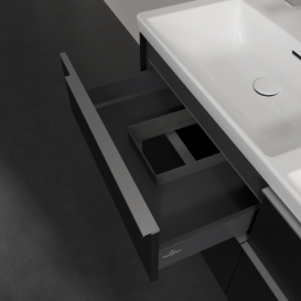 Тумба під раковину Villeroy & Boch Subway 3.0 127,2х57,6 см ДСП/алюміній чорний вулкан C568L0VL