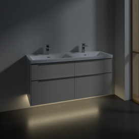 Тумба под раковину Villeroy & Boch Subway 3.0 127,2х57,6 см ДСП/алюминий серый кашемир C568L0VN