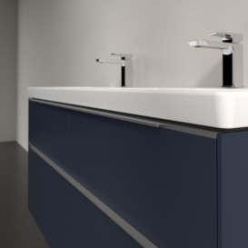 Тумба под раковину Villeroy & Boch Subway 3.0 127,2х57,6 см ДСП/алюминий морской синий C568L0VQ