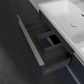 Тумба под раковину Villeroy & Boch Subway 3.0 127,2х57,6 см ДСП/алюминий морской синий C568L0VQ