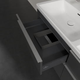 Тумба под раковину Villeroy & Boch Subway 3.0 127,2х57,6 см ДСП/алюминий графит C568L0VR
