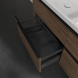 Тумба под раковину Villeroy & Boch Subway 3.0 127,2х57,6 см ДСП/алюминий дуб аризона/черный вулкан C568L1VH