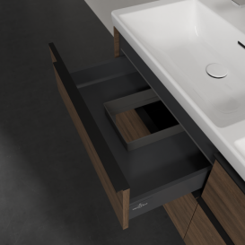 Тумба под раковину Villeroy & Boch Subway 3.0 127,2х57,6 см ДСП/алюминий дуб аризона/черный вулкан C568L1VH