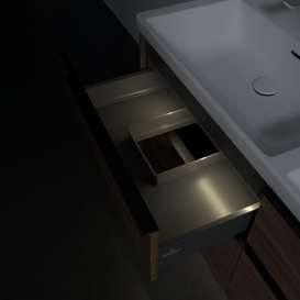 Тумба под раковину Villeroy & Boch Subway 3.0 127,2х57,6 см ДСП/алюминий дуб аризона/черный вулкан C568L1VH