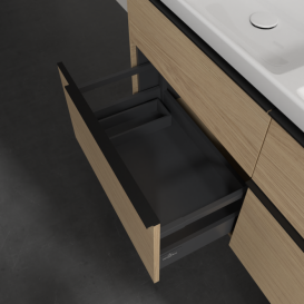 Тумба под раковину Villeroy & Boch Subway 3.0 127,2х57,6 см ДСП/алюминий дуб северный/черный вулкан C568L1VJ