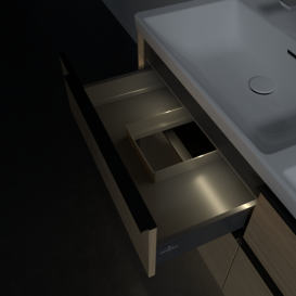 Тумба под раковину Villeroy & Boch Subway 3.0 127,2х57,6 см ДСП/алюминий дуб северный/черный вулкан C568L1VJ