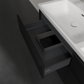 Тумба под раковину Villeroy & Boch Subway 3.0 127,2х57,6 см ДСП/алюминий черный вулкан C568L1VL