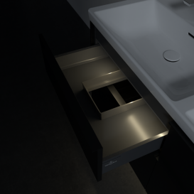 Тумба под раковину Villeroy & Boch Subway 3.0 127,2х57,6 см ДСП/алюминий черный вулкан C568L1VL