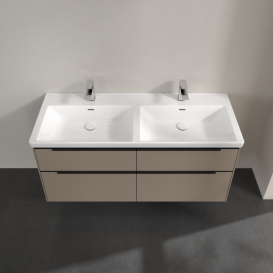 Тумба під раковину Villeroy & Boch Subway 3.0 127,2х57,6 см ДСП/алюміній тауп/чорний вулкан C568L1VM