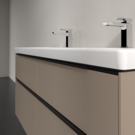 Тумба під раковину Villeroy & Boch Subway 3.0 127,2х57,6 см ДСП/алюміній тауп/чорний вулкан C568L1VM