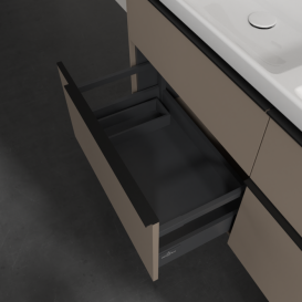 Тумба під раковину Villeroy & Boch Subway 3.0 127,2х57,6 см ДСП/алюміній тауп/чорний вулкан C568L1VM