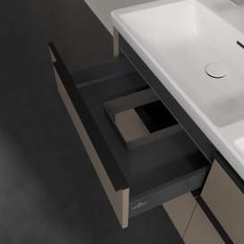 Тумба під раковину Villeroy & Boch Subway 3.0 127,2х57,6 см ДСП/алюміній тауп/чорний вулкан C568L1VM