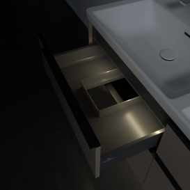 Тумба під раковину Villeroy & Boch Subway 3.0 127,2х57,6 см ДСП/алюміній тауп/чорний вулкан C568L1VM