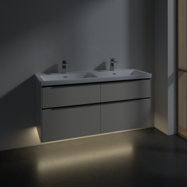 Тумба под раковину Villeroy & Boch Subway 3.0 127,2х57,6 см ДСП/алюминий серый кашемир/черный вулкан C568L1VN