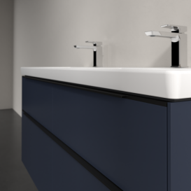 Тумба під раковину Villeroy & Boch Subway 3.0 127,2х57,6 см ДСП/алюміній морський синій/чорний вулкан C568L1VQ