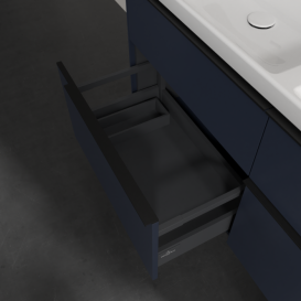 Тумба під раковину Villeroy & Boch Subway 3.0 127,2х57,6 см ДСП/алюміній морський синій/чорний вулкан C568L1VQ
